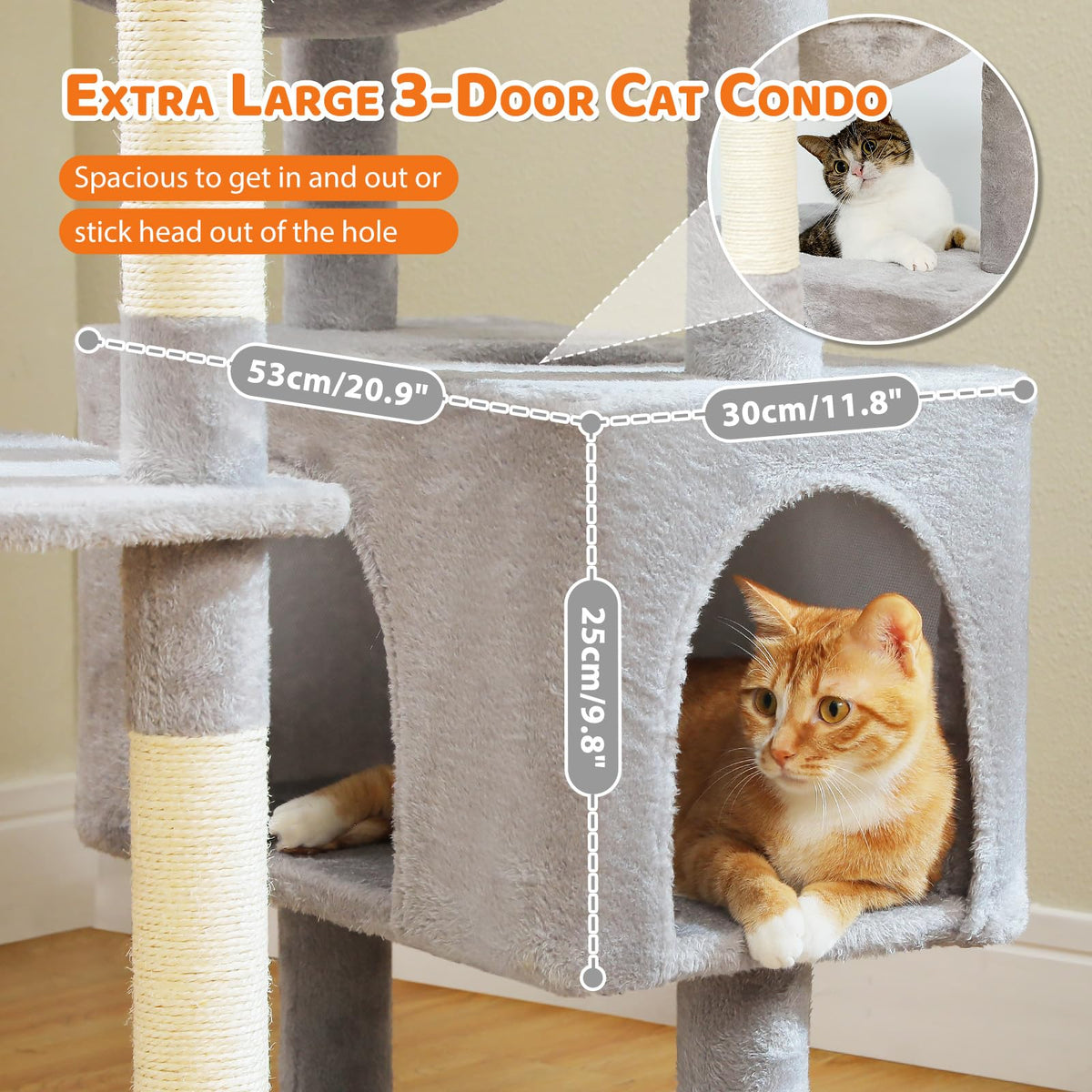 184cm Tall Cat Tree Tower for Large Cats
