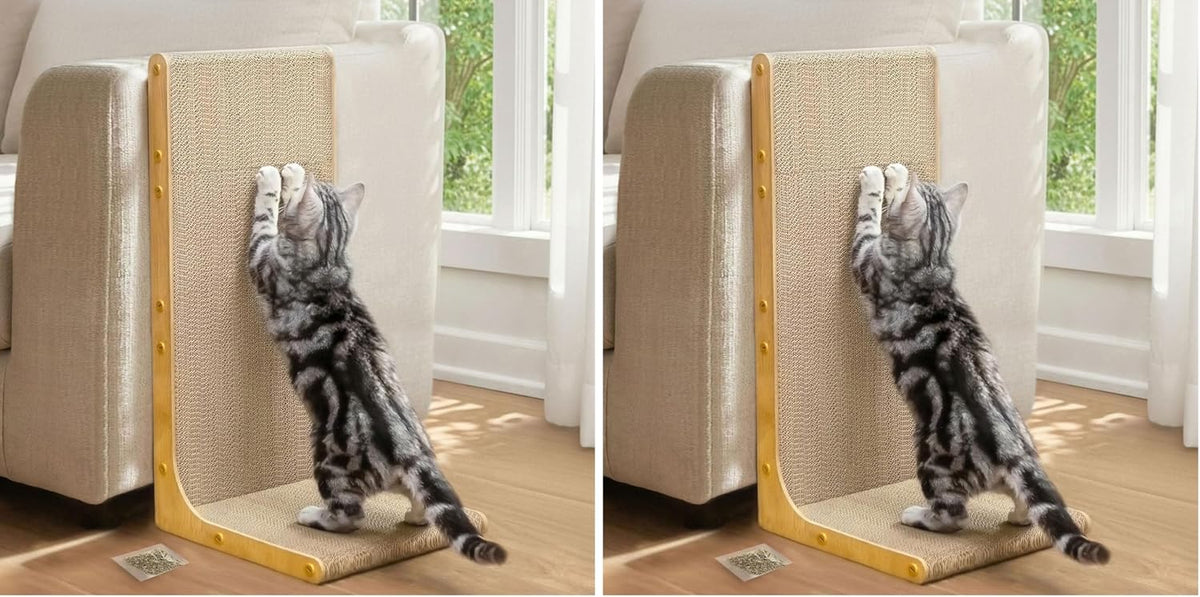 58cm L Shape Cardboard Cat Scratcher Bed