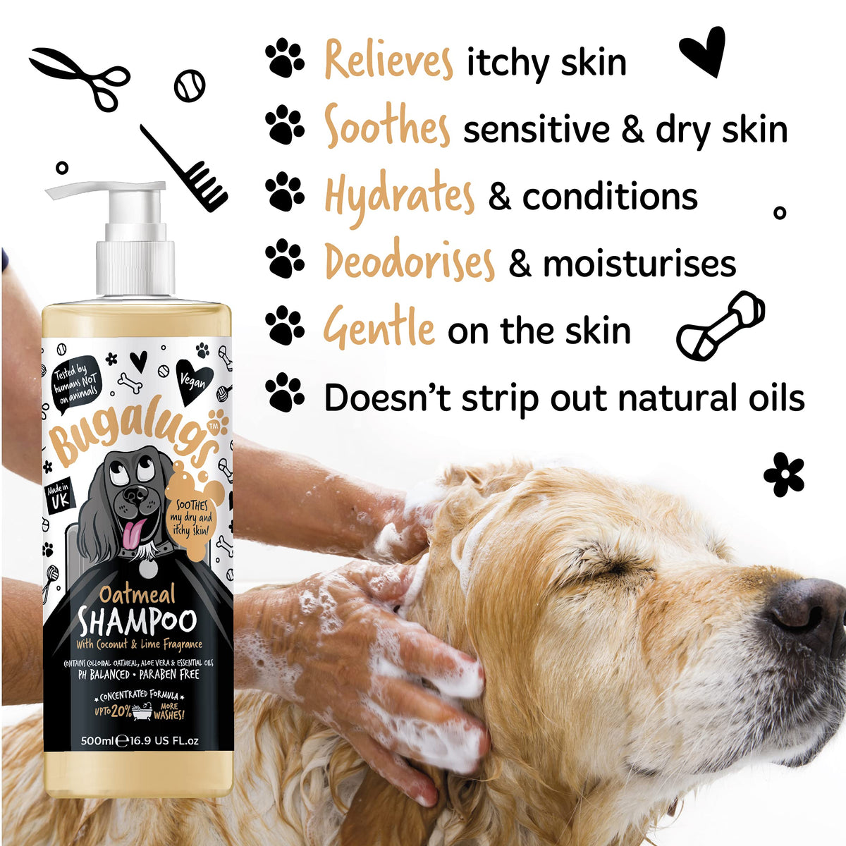 Itchy Dog Shampoo with Oatmeal & Aloe Vera 500ml