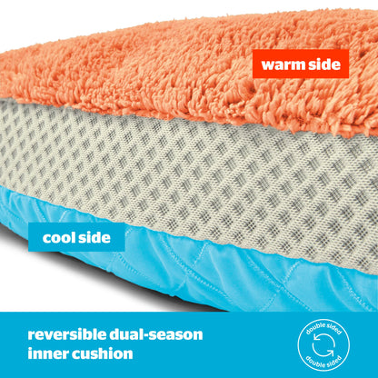 Silentnight Airmax Pet Bed - Comfortable Support for Head & Body - Breathable Prevent Overheating - Reversible Removable Cushion & Non-Slip Base - Easy Clean Machine Washable Dog Bed, Green, Small