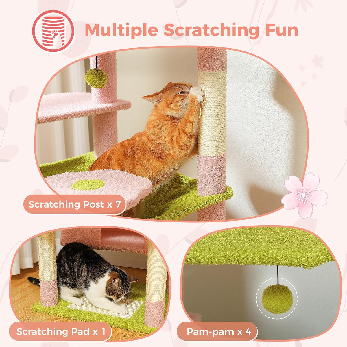184cm Tall Cat Tree Tower for Large Cats
