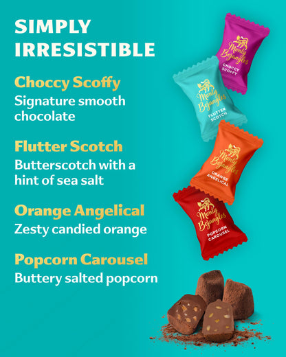 Monty Bojangles Kit-Tins Cocoa Dusted Chocolate Truffles Gift Set (4 x 36g) Four Flavours In One, Luxury Chocolatey Truffles - Collectable Cat Tins, Truffles Chocolate Gift Box With Bespoke Design