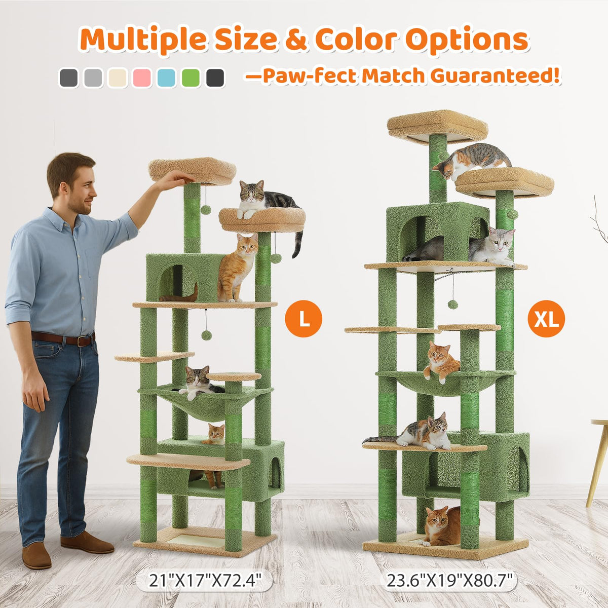 184cm Tall Cat Tree Tower for Large Cats