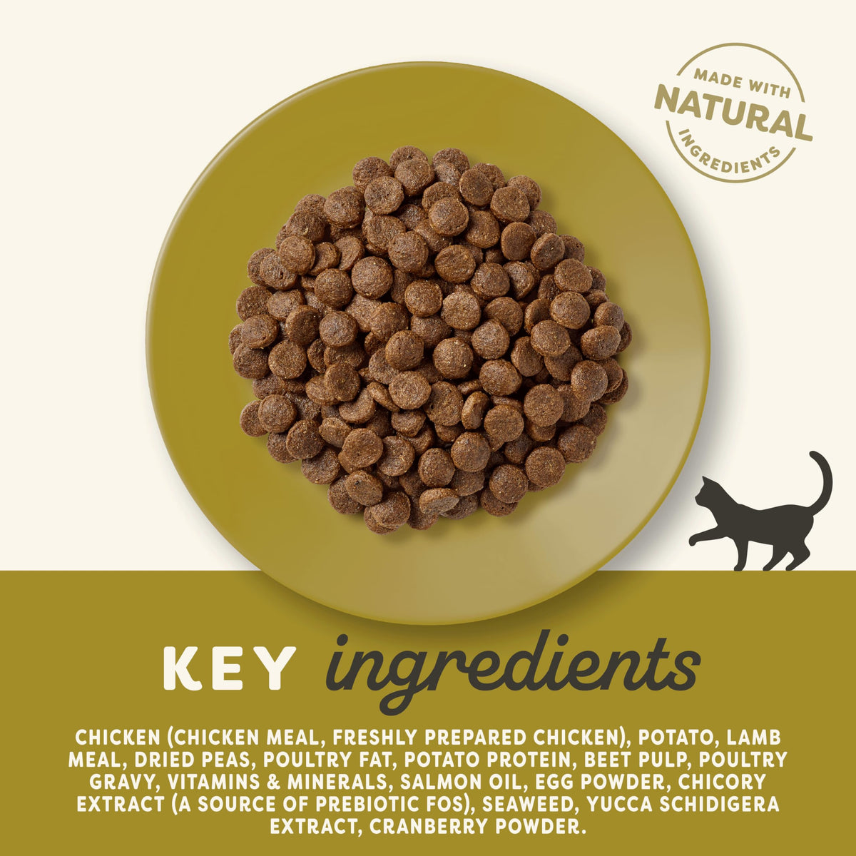 Natural Complete Dry Food for Adult Cats Chicken with Lamb 2kg
