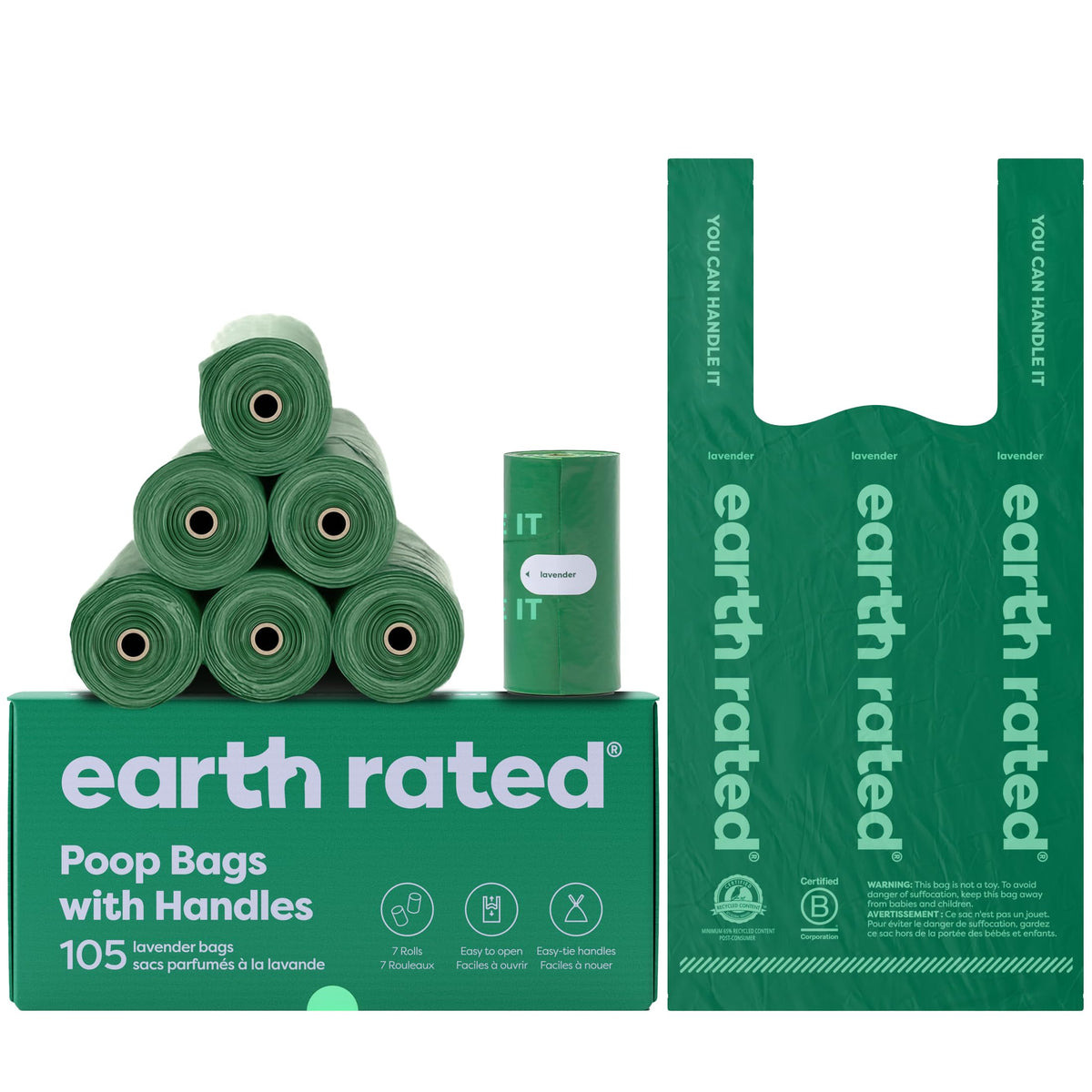Dog Poop Bags with Tie Handles 105 Count