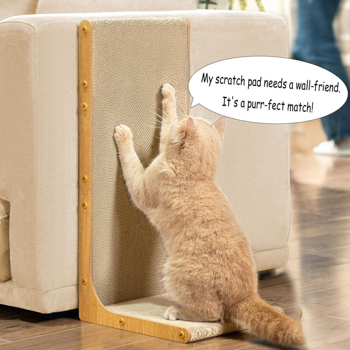 58cm L Shape Cardboard Cat Scratcher Bed