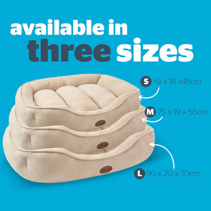 Silentnight Airmax Pet Bed - Comfortable Support for Head & Body - Breathable Prevent Overheating - Reversible Removable Cushion & Non-Slip Base - Easy Clean Machine Washable Dog Bed, Green, Small