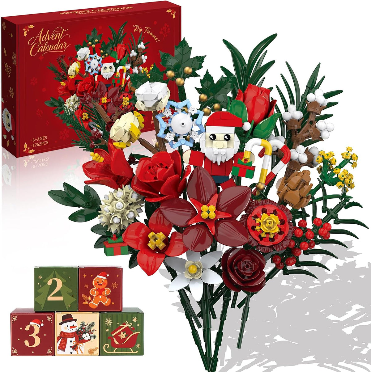 SANHSEHOME Flower Bouquet Advent Calendar 2026, 24-Day Christmas Countdown