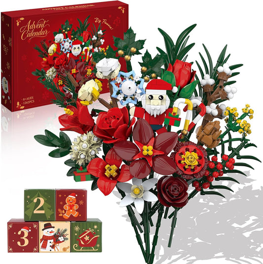 SANHSEHOME Flower Bouquet Advent Calendar 2026, 24-Day Christmas Countdown