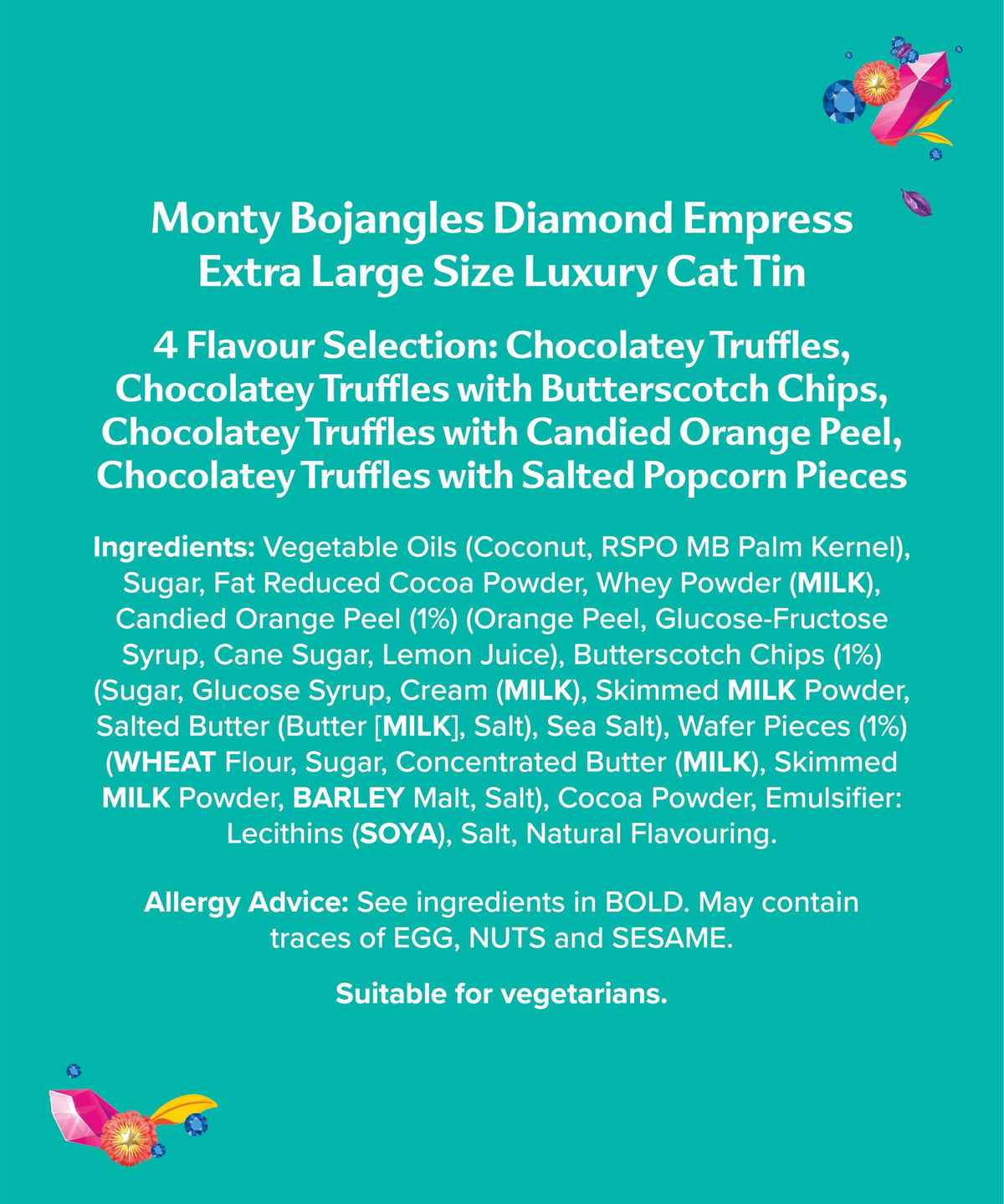Monty Bojangles Kit-Tins Cocoa Dusted Chocolate Truffles Gift Set (4 x 36g) Four Flavours In One, Luxury Chocolatey Truffles - Collectable Cat Tins, Truffles Chocolate Gift Box With Bespoke Design