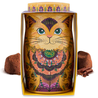 Monty Bojangles Kit-Tins Cocoa Dusted Chocolate Truffles Gift Set (4 x 36g) Four Flavours In One, Luxury Chocolatey Truffles - Collectable Cat Tins, Truffles Chocolate Gift Box With Bespoke Design