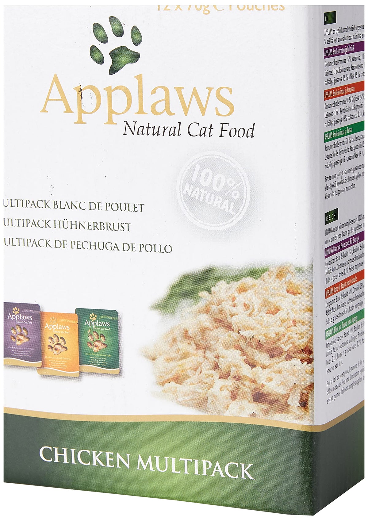 Natural Wet Cat Food Tuna Selection in Broth 12 x 70g Pouches