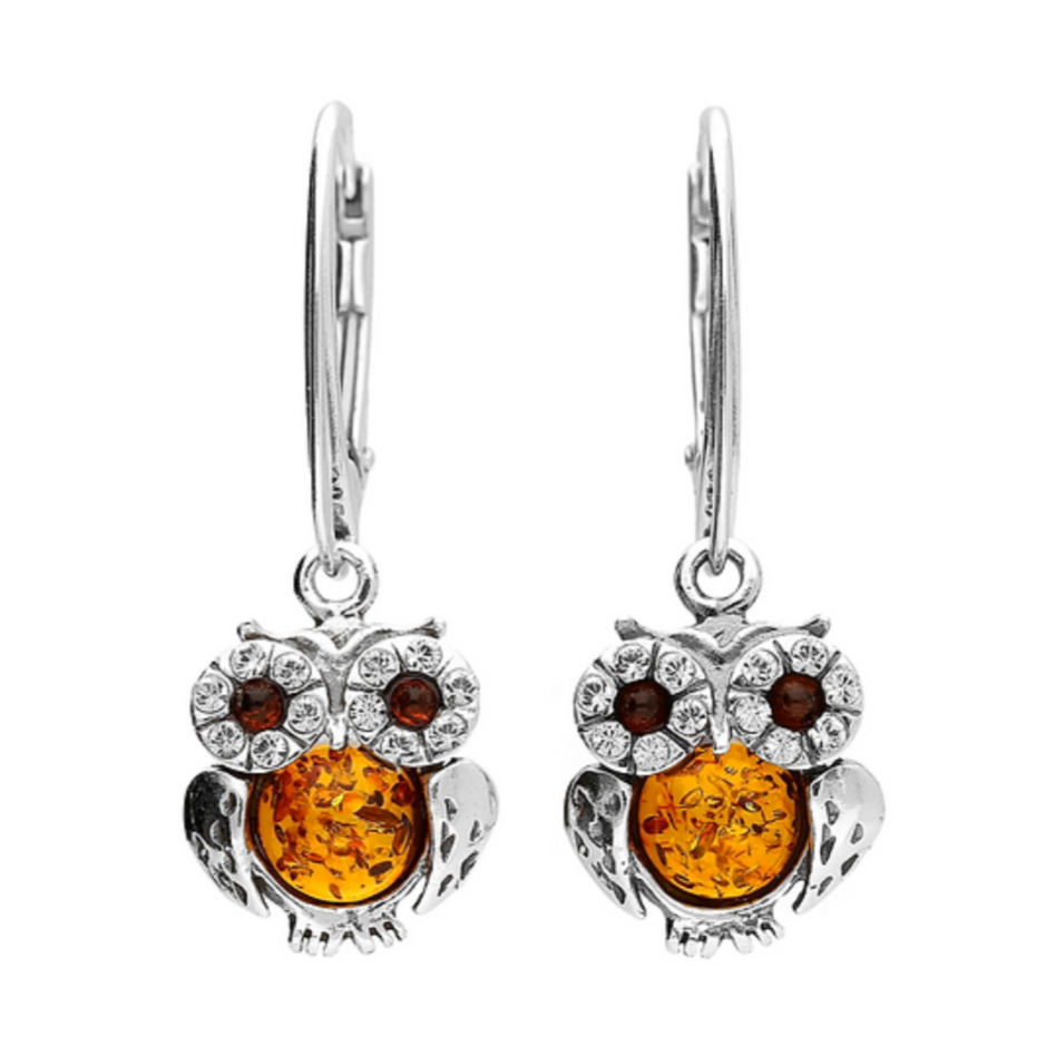 Amber Drop Owl Earrings. FREE DELIVERY - Sayby’s Sanctuary 