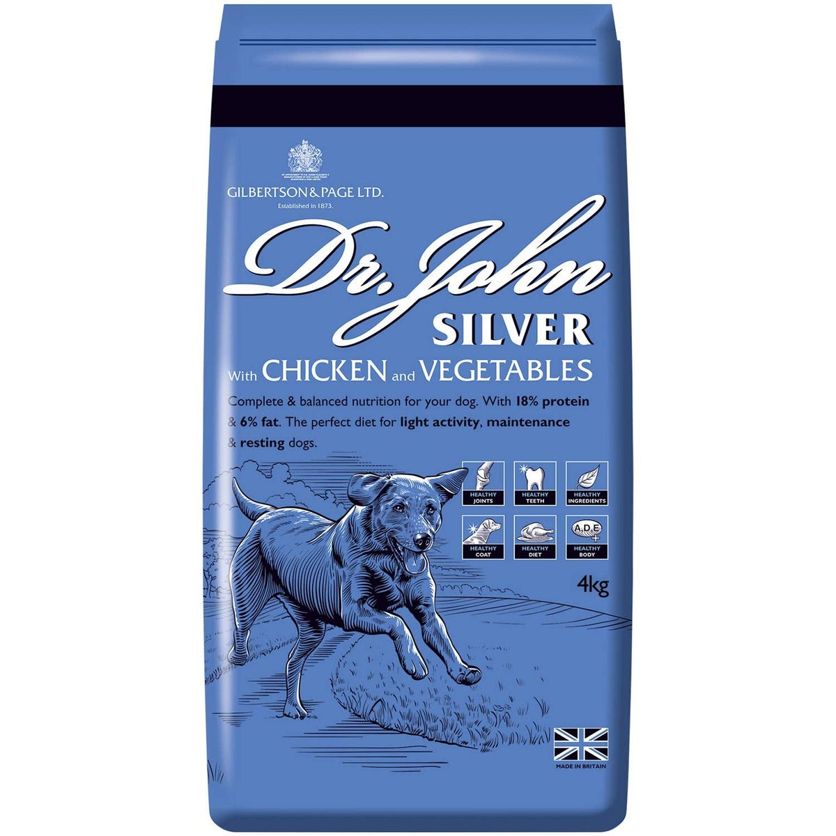 Dr John Silver Dry Dog Food 15kg - Beef with Vegetables - Complete Dog Biscuits 15kg - Senior and Adult Dog Food for Light Activity, Maintenance and Resting Dogs - Sayby’s
