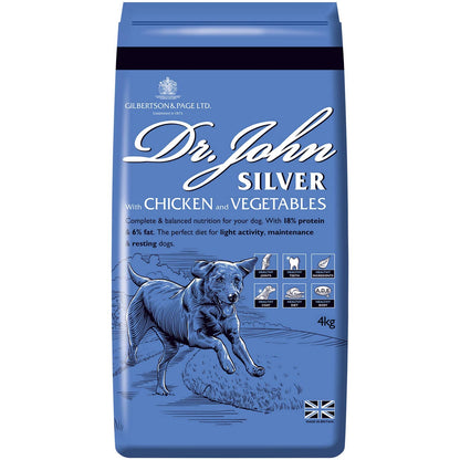 Dr John Silver Dry Dog Food 15kg - Beef with Vegetables - Complete Dog Biscuits 15kg - Senior and Adult Dog Food for Light Activity, Maintenance and Resting Dogs - Sayby’s