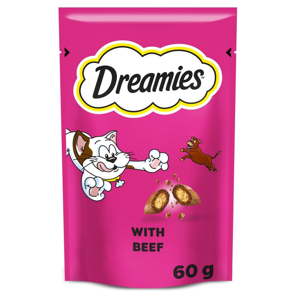 DREAMIES - Cat Treats - 12 x 60g - Multipack Biscuits - Variety Snack Box - 12 Pouches - Sayby’s