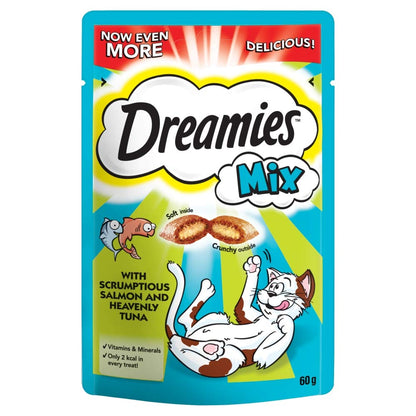 DREAMIES - Cat Treats - 12 x 60g - Multipack Biscuits - Variety Snack Box - 12 Pouches - Sayby’s