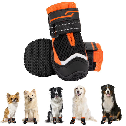 Eyein Dog Boots Paw Protector, Breathable Dog Boots for Injured Paws Waterproof, Dual Adjustable Washable Non-Slip Dog Shoes for Walking, Reflective Dog Shoes for Small Medium Large Dogs(2pcs) - Sayby’s