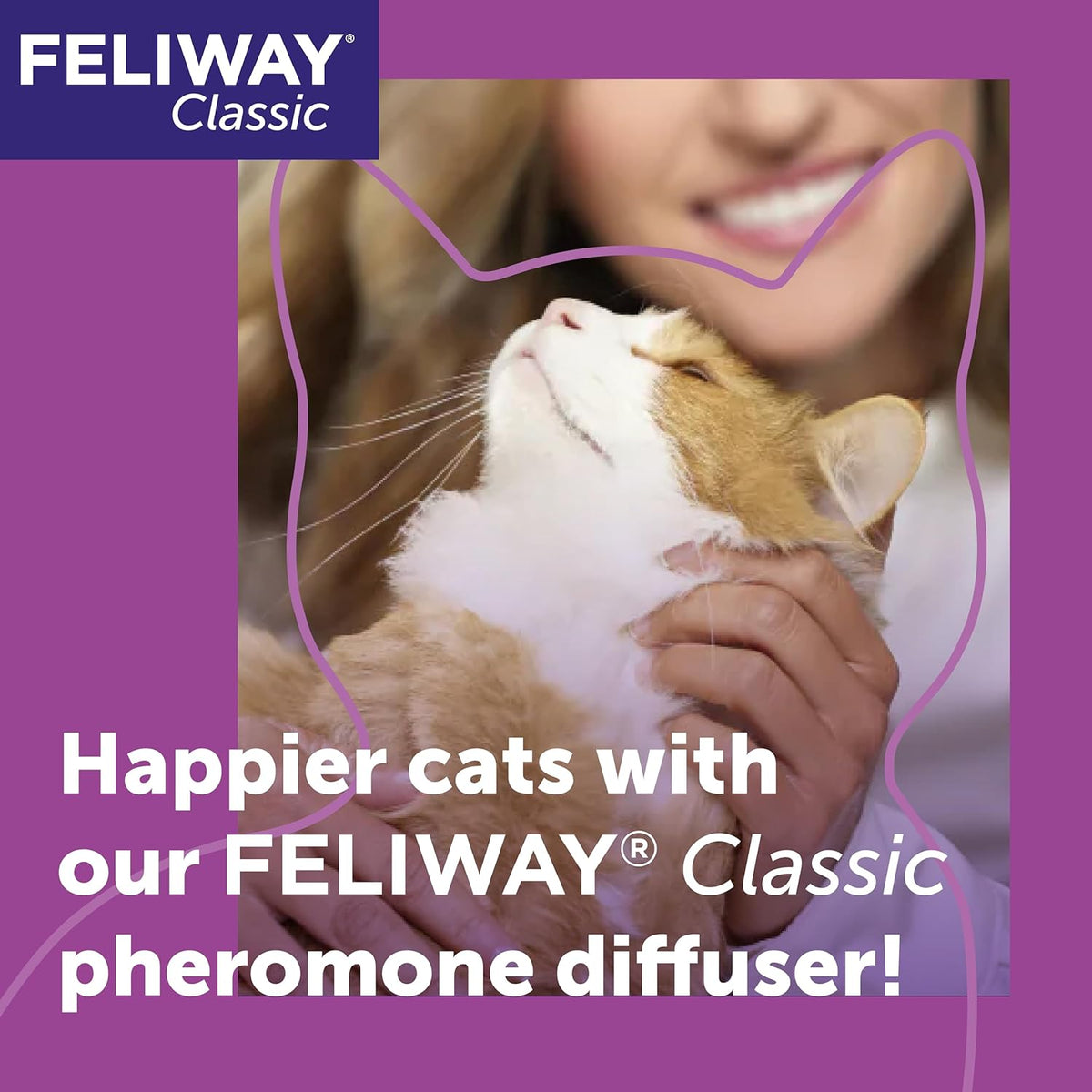 FELIWAY Classic 30 Day Cat Calming Odourless Refill for Pheromone Diffuser, 48ml - Helps Solve Common Signs of Stress in Cats & Kittens, Veterinary Recommended, Drug-free, Clinically Proven - Sayby’s