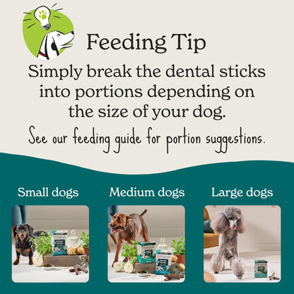 Forthglade Natural Dog Dental Sticks (20 Sticks) - Plant-Based & Grain Free Dog Treats, Dental Chews for Fresh Breath, Removes Plaque and Tartar, Resealable Bags - Sayby’s