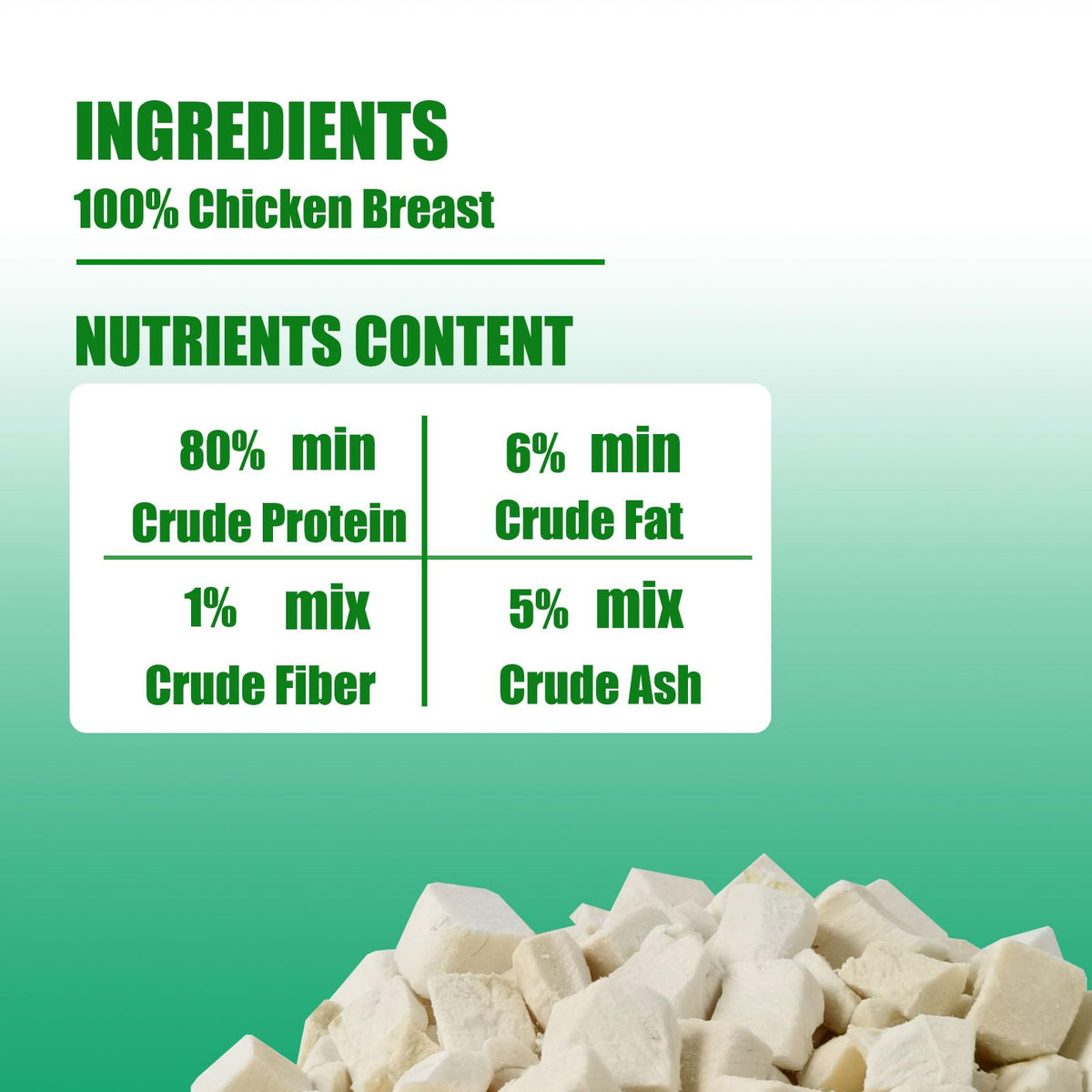 Freeze Dried Chicken Breast Cat Treats and Food 100g 100% Chicken Natural Grain Free Allergen-Free & Hypoallergenic Easy Digestion Nibbles Nutritious Cat, Kitten and Dog Snacks(Small-Sized Cube 10mm) - Sayby’s