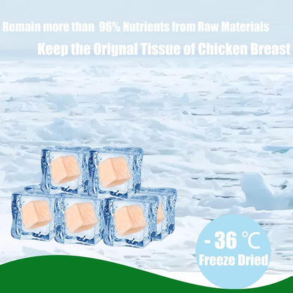 Freeze Dried Chicken Breast Cat Treats and Food 100g 100% Chicken Natural Grain Free Allergen-Free & Hypoallergenic Easy Digestion Nibbles Nutritious Cat, Kitten and Dog Snacks(Small-Sized Cube 10mm) - Sayby’s