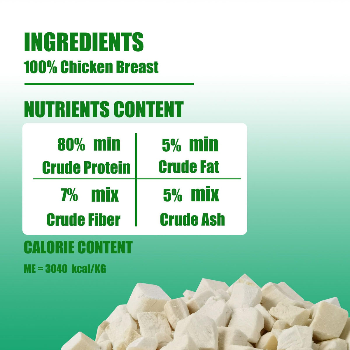 Freeze Dried Chicken Breast Cat Treats and Food 100g 100% Chicken Natural Grain Free Allergen-Free & Hypoallergenic Easy Digestion Nibbles Nutritious Cat, Kitten and Dog Snacks(Small-Sized Cube 10mm) - Sayby’s