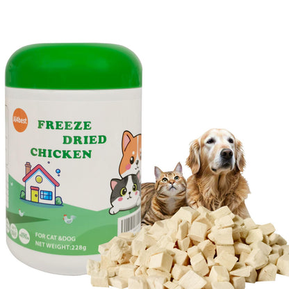 Freeze Dried Chicken Breast Cat Treats and Food 100g 100% Chicken Natural Grain Free Allergen-Free & Hypoallergenic Easy Digestion Nibbles Nutritious Cat, Kitten and Dog Snacks(Small-Sized Cube 10mm) - Sayby’s