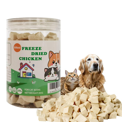 Freeze Dried Chicken Breast Cat Treats and Food 100g 100% Chicken Natural Grain Free Allergen-Free & Hypoallergenic Easy Digestion Nibbles Nutritious Cat, Kitten and Dog Snacks(Small-Sized Cube 10mm) - Sayby’s