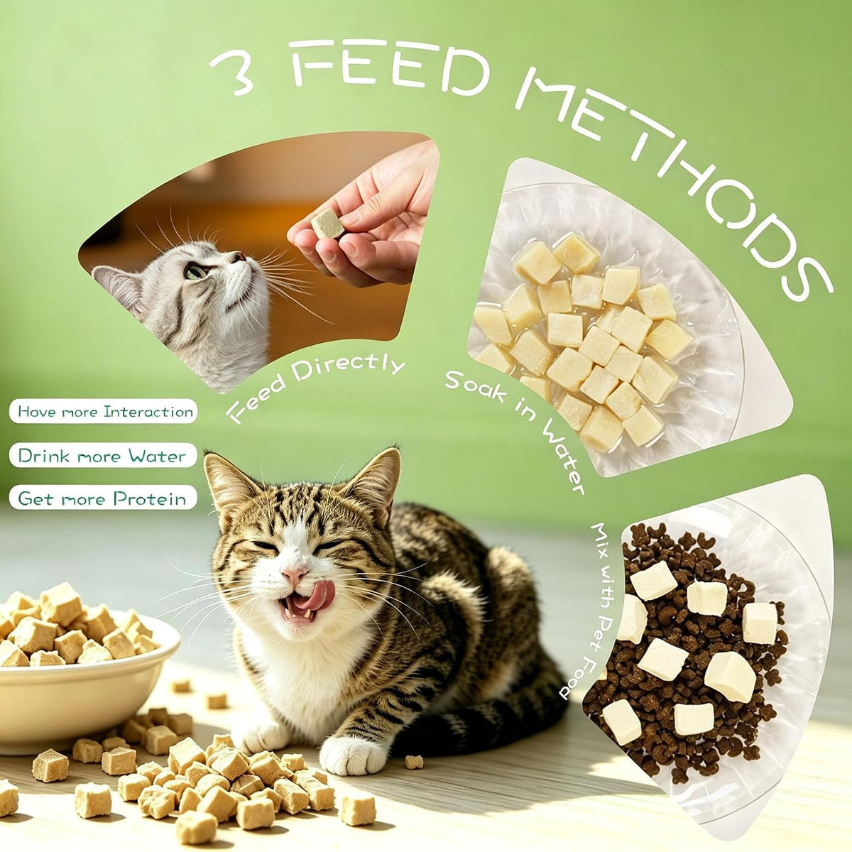 Freeze Dried Chicken Breast Cat Treats and Food 100g 100% Chicken Natural Grain Free Allergen-Free & Hypoallergenic Easy Digestion Nibbles Nutritious Cat, Kitten and Dog Snacks(Small-Sized Cube 10mm) - Sayby’s
