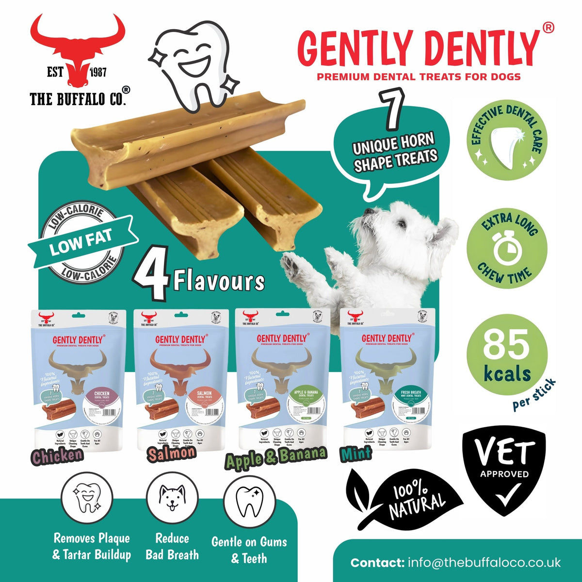 Gently Dently- Fresh Breath Mint Dental Treats for Dogs 175g - Sayby’s