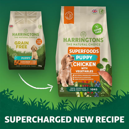 Harringtons Superfoods Complete Grain Free Dry Adult Dog Food Chicken with Veg 1.7kg (Pack of 4) - Made with All Natural Ingredients (Packaging may vary) - Sayby’s