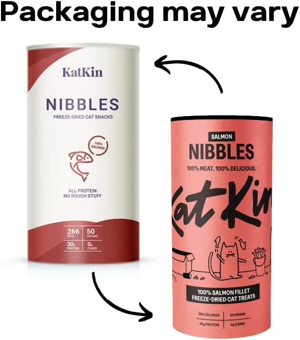 KatKin Salmon Nibbles (50g Tube) - 100% Fresh Fillet Freeze-Dried Cat Treats Made in the UK for Cats and Kittens - Sayby’s