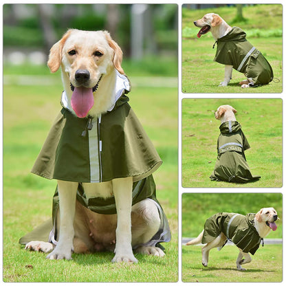 KOOGAL Waterproof Dog Raincoat with Hood Reflective Design with Leash Hole, Adjustable Reflective Jacket,Rain Poncho, Breathable and Lightweight, Suitable for Rainy Day Walking - Sayby’s