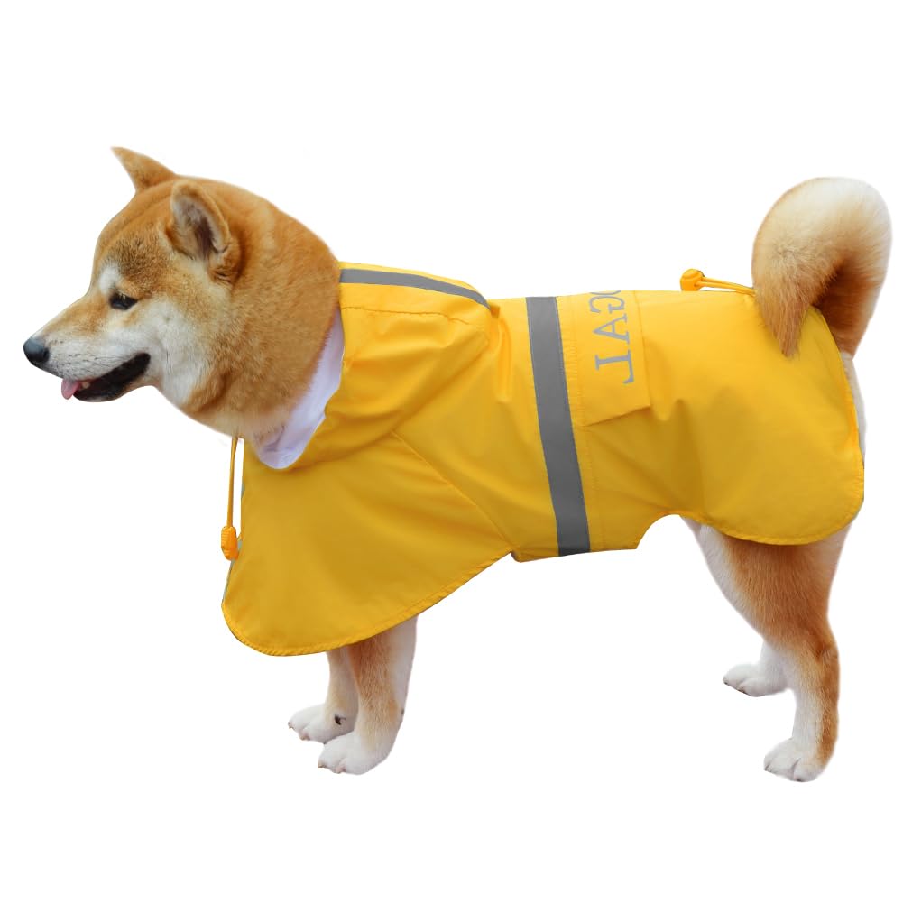 KOOGAL Waterproof Dog Raincoat with Hood Reflective Design with Leash Hole, Adjustable Reflective Jacket,Rain Poncho, Breathable and Lightweight, Suitable for Rainy Day Walking - Sayby’s