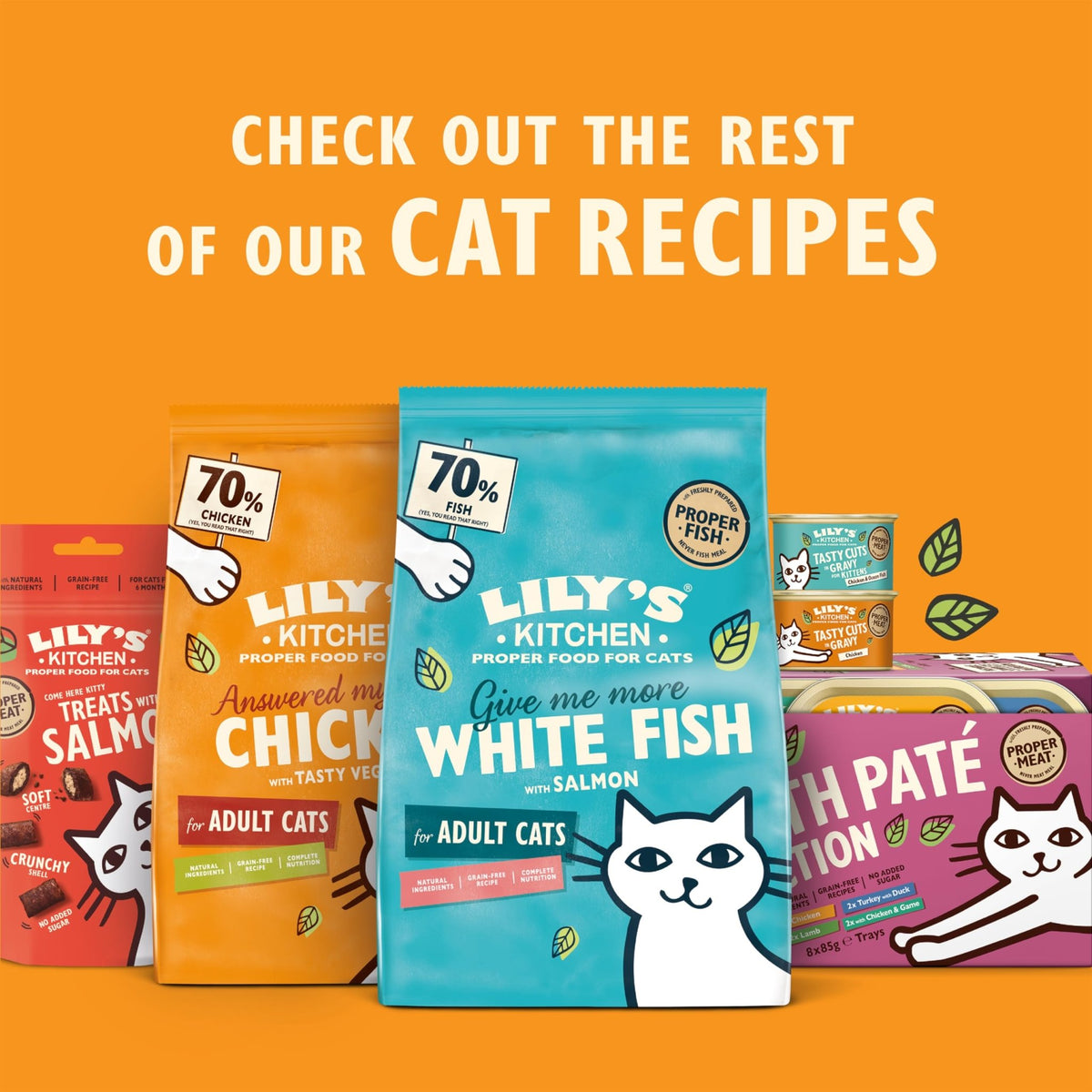 Lily's Kitchen Made with Natural Ingredients Adult Dry Cat Food Bag Grain-Free Recipe - Sayby’s