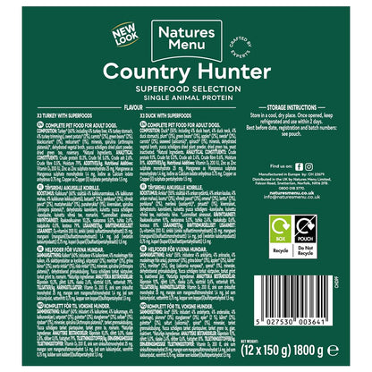 Natures Menu Country Hunter Dog Food Pouch Grass Grazed - Sayby’s