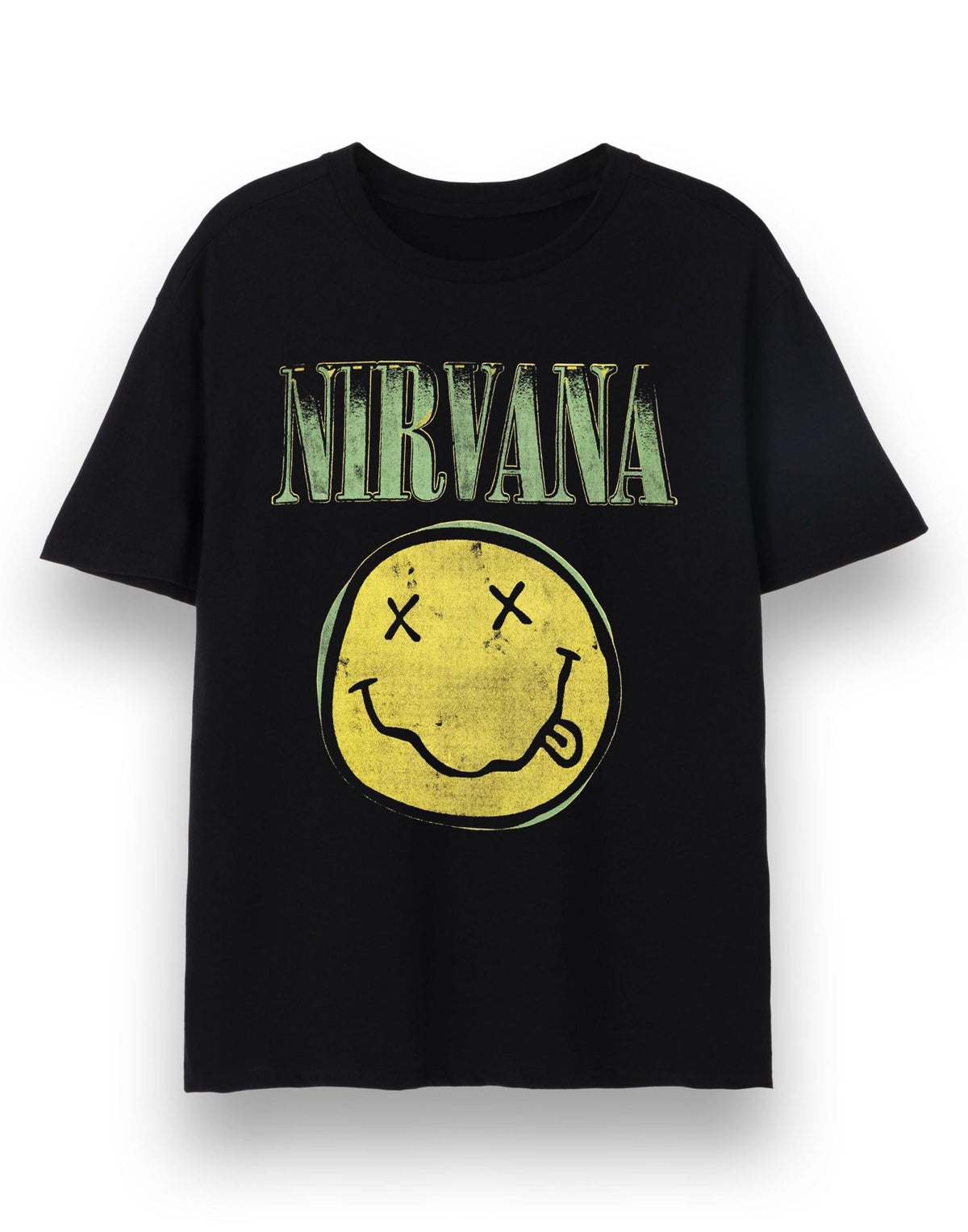 Nirvana Mens T-Shirt | Adults Short Sleeve Graphic Tee in Black Options| Classic Grunge Distressed Band Logo Print Apparel Top | Vintage Rock Band Merchandise Gift - Sayby’s