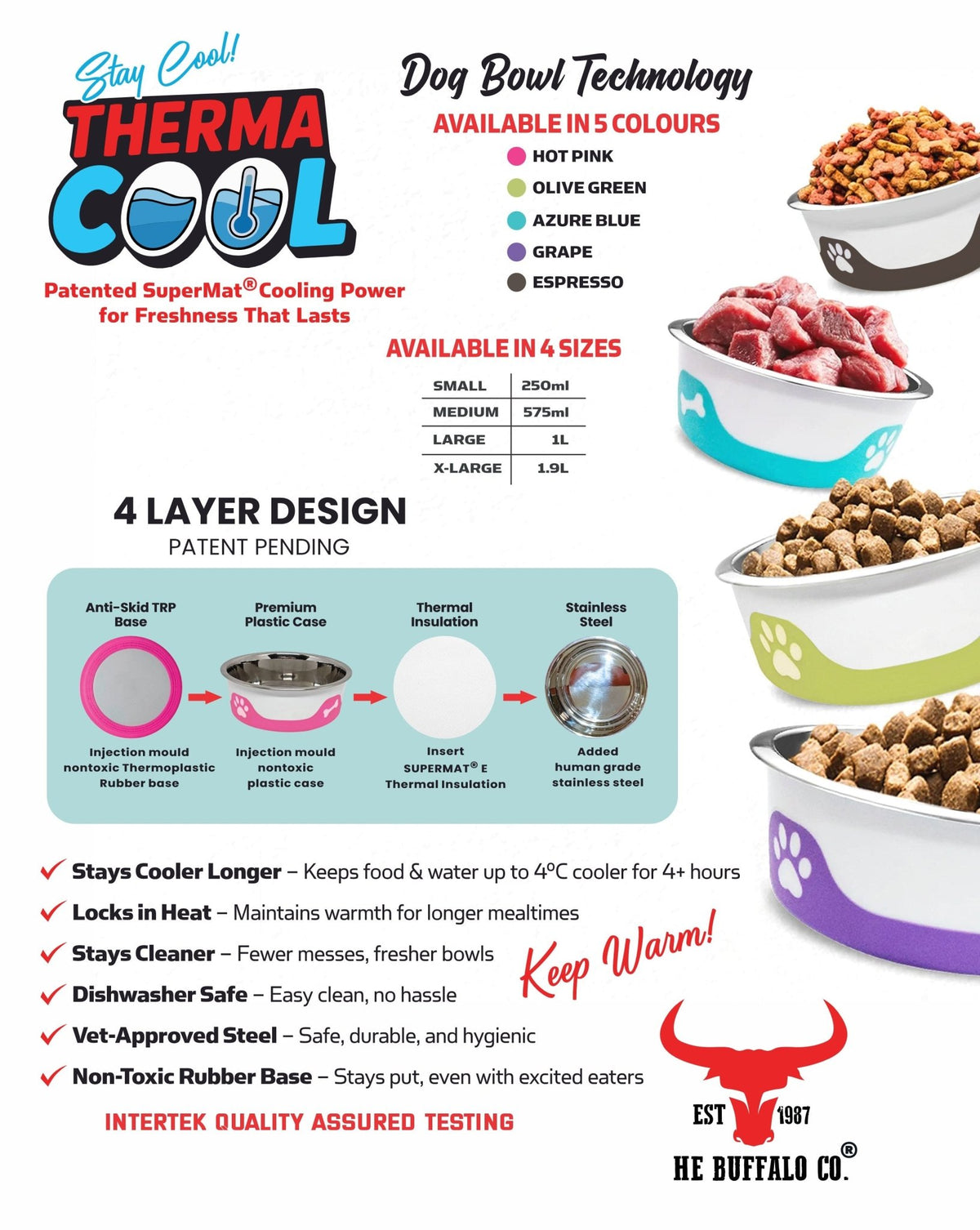 ThermaCool Dog Bowl - Azure Blue - Sayby’s